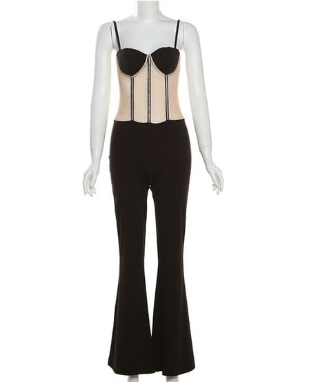 The Dazzling Illusion Mesh Corset Jumpsuit – Your Go-To for Fall & Holiday Parties