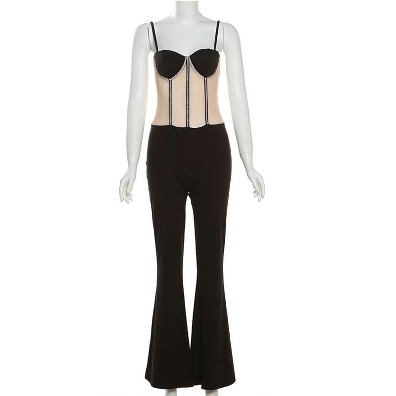 The Dazzling Illusion Mesh Corset Jumpsuit – Your Go-To for Fall & Holiday Parties
