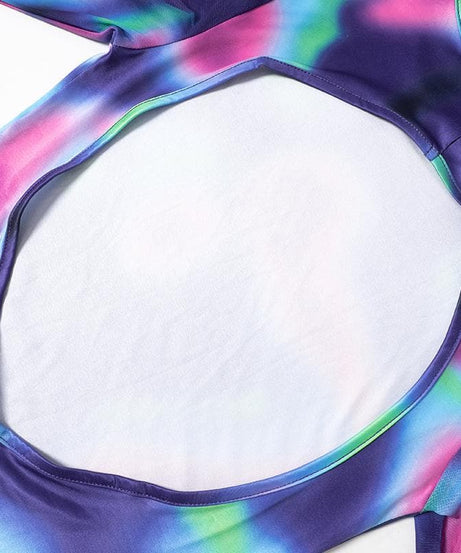 Electric Aura Mesh Long Sleeve Mini Dress - Trendy Fall Party Bodycon