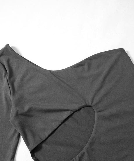 Rebel Chic One-Shoulder Cut-Out Top with Arm Warmer – Your Fall Party Statement