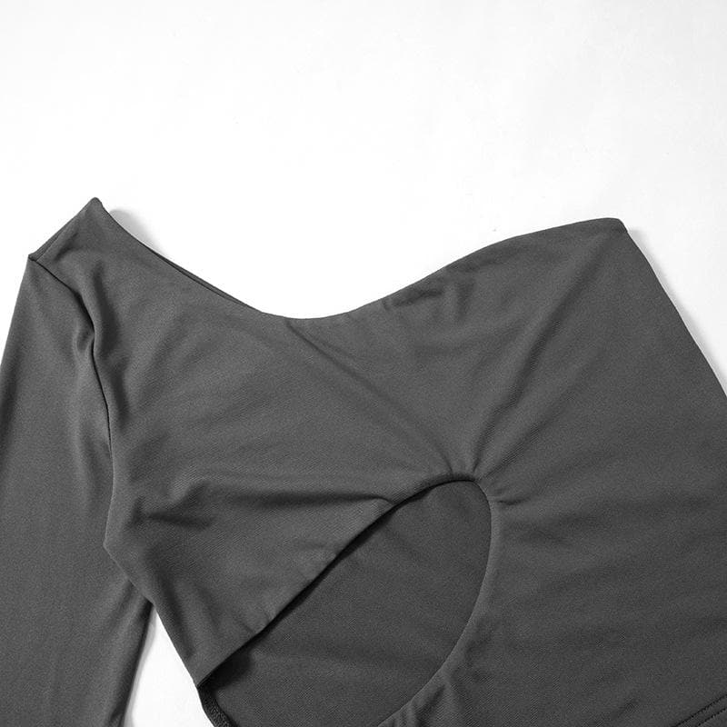 Rebel Chic One-Shoulder Cut-Out Top with Arm Warmer – Your Fall Party Statement