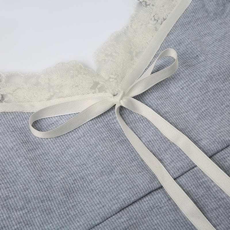 Effortless Y2K Ribbed Lace Cami Top - Fall's Must-Have Layering Piece