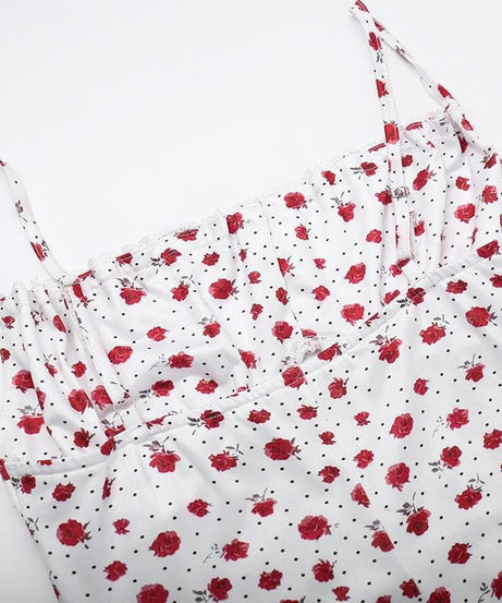 Flirty Red Petite Floral Tie-Front Cami Maxi Dress - Your Sunny Fall Getaway Essential