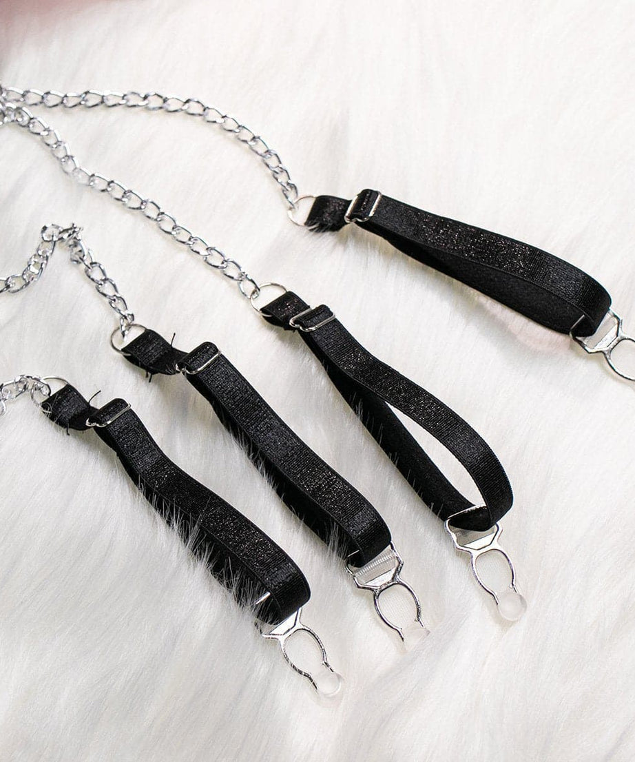 Mystique Bloom Chain & Mesh Garter Lingerie Set - Ignite Your Fall Nights