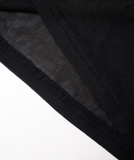 Spooky Season Stunner: 'B' Detail Mesh Flare Cami & Pant Set - Edgy Night Out Look