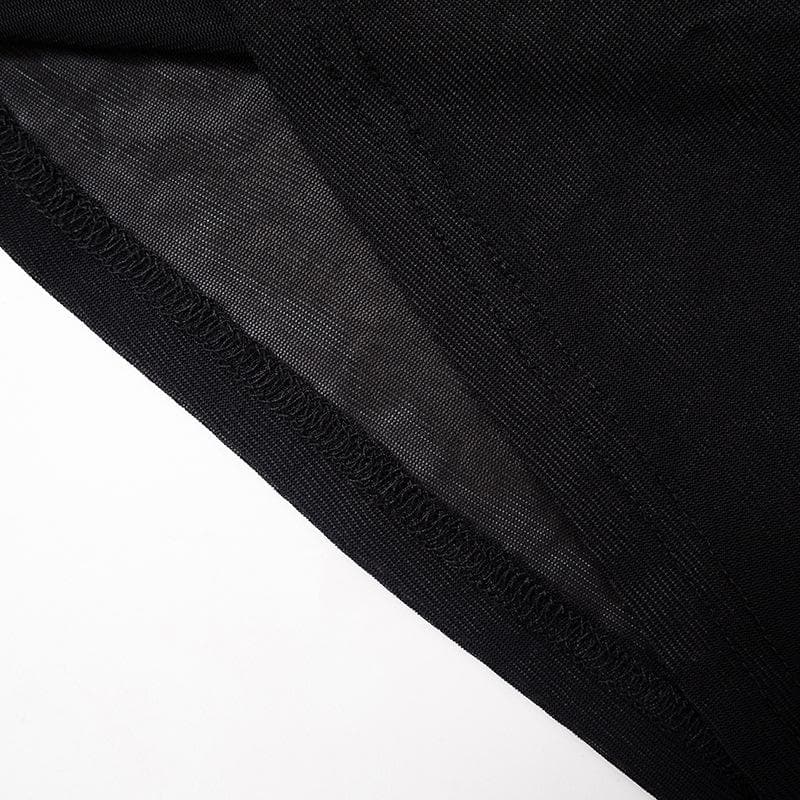 Spooky Season Stunner: 'B' Detail Mesh Flare Cami & Pant Set - Edgy Night Out Look