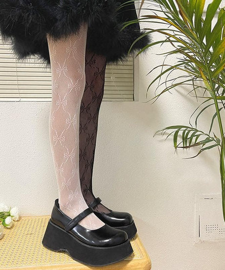 Spooky-Chic Bowknot Mesh Tights - Coquette Core for Fall & Halloween