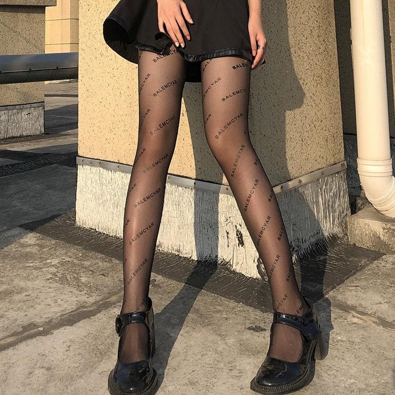Elevate Your Fall Look: Chic Designer-Inspired Sheer Logo Tights