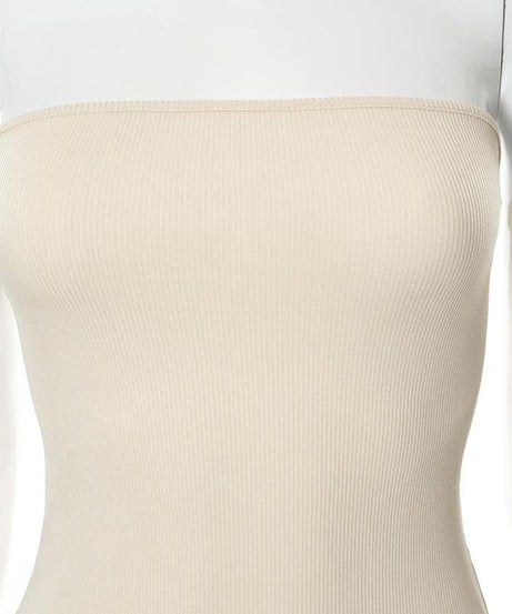 Cozy Chic Strapless Ribbed Knit Bell Bottom Jumpsuit | Effortless Fall Style with Lace-Up Back