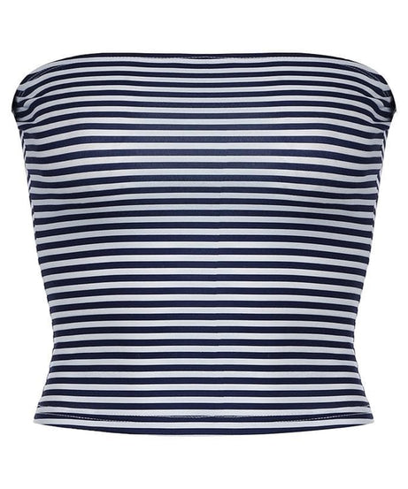 Effortless American Chic: Striped Strapless Tube Top - Your Fall Layering & Holiday Travel Essential
