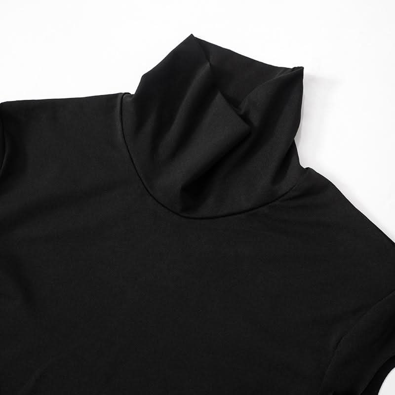 Daring Black High-Neck Cut-Out Jumpsuit - Edgy Fall & Halloween Party Style