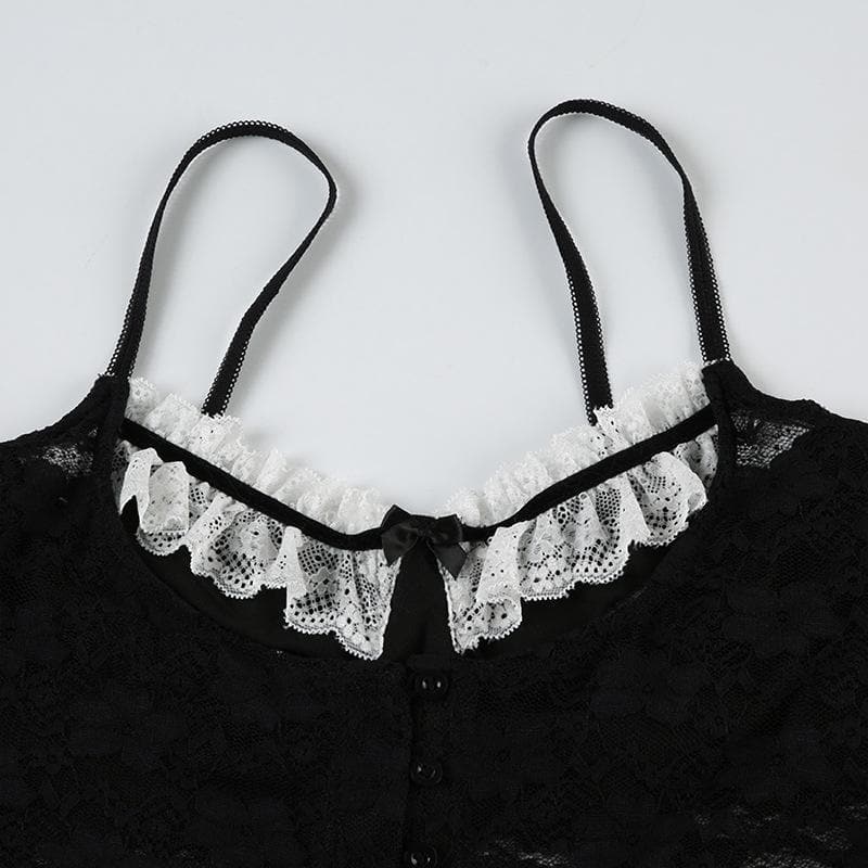 Romantic Grunge Lace Cami Top - Edgy Fall Style & Layering Essential