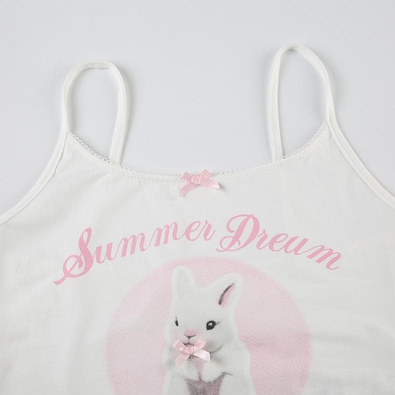 Whimsical Bunny 'Summer Dream' Cami Top – Adorable Comfort for Fall Layering & Cozy Nights