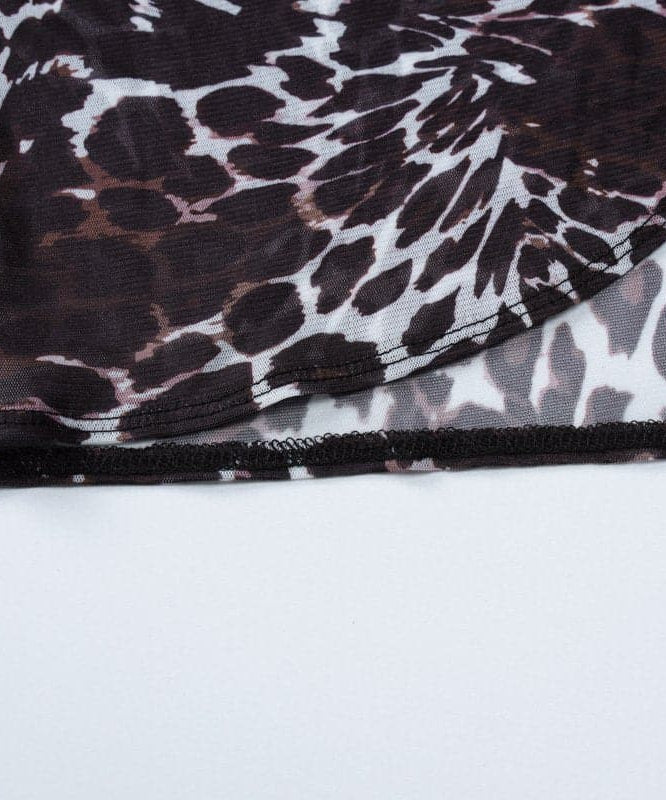 Slinky Leopard Print Cowl Neck Maxi Dress with High Slit - Fall & Holiday Glam