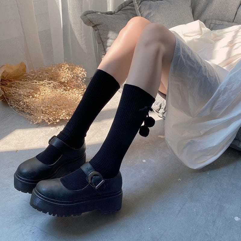 Sweet Cherry Ruffle Knee-High Socks - Cozy & Cute Fall Fashion Staple