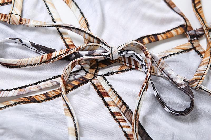 Daring Snakeskin Halter Cut-Out Maxi Dress - Fall Glam & Resort Ready