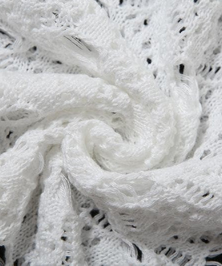 White Crochet Knit Maxi Skirt Set - Effortless Resort Wear Tank & Skirt for Your Next Getaway