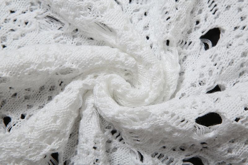 White Crochet Knit Maxi Skirt Set - Effortless Resort Wear Tank & Skirt for Your Next Getaway