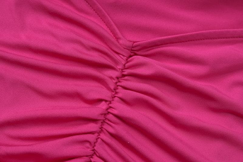 Glamorous Fuchsia Criss-Cross Back High Slit Maxi Dress - Holiday Party & Event Gown