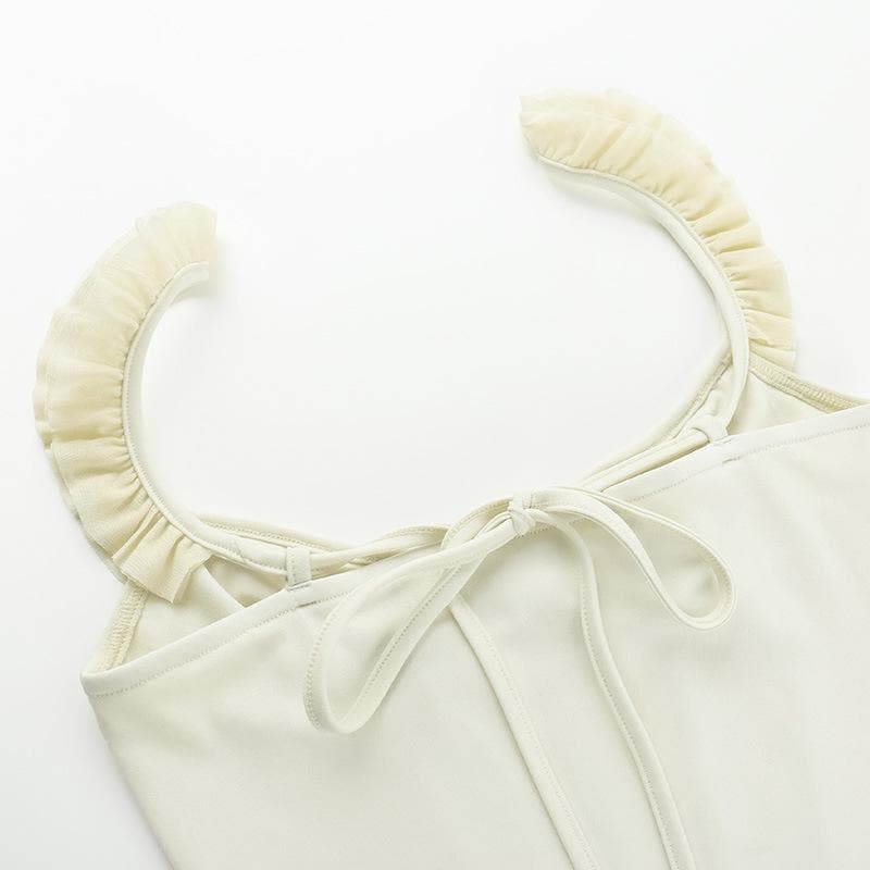 Enchanting Ruffled Corset Cami Top – Autumn Chic & Fall Layering Essential