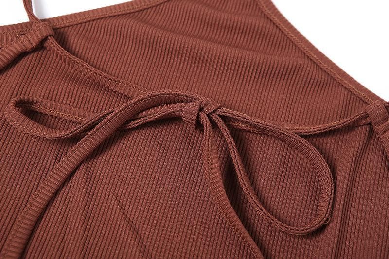 Sleek Halter Cutout Ribbed Midi Dress - Your Essential Fall & Holiday Party Statement