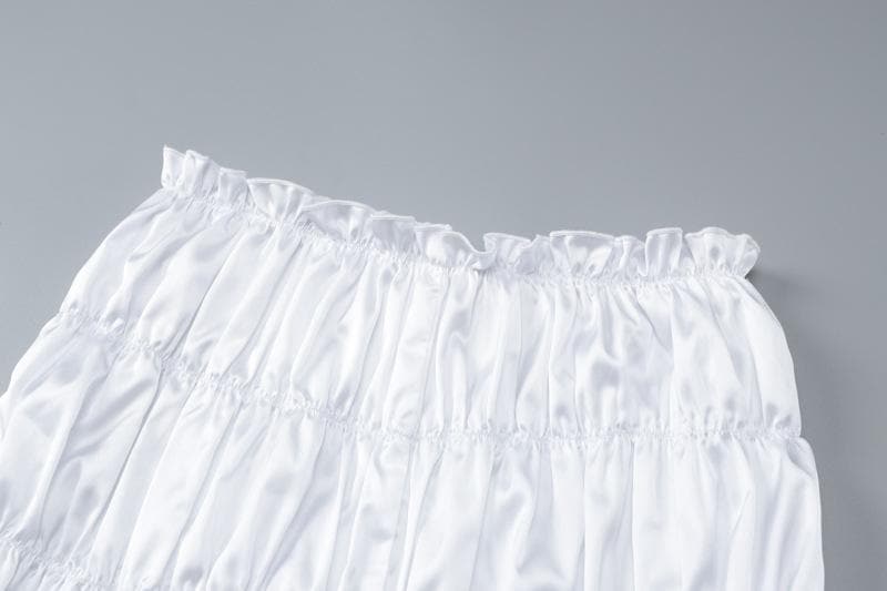 Dreamy Silky Ruched Cami Top & Bubble Shorts Set – Luxe Loungewear for Cozy Fall Evenings
