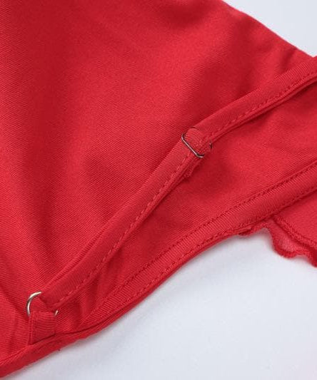 Siren Red Backless Ruffle Maxi Dress - Holiday Gala & Fall Elegance