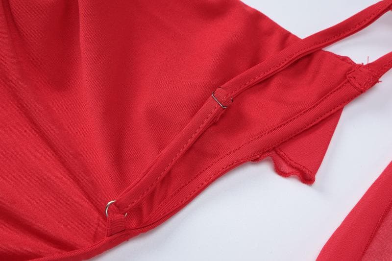 Siren Red Backless Ruffle Maxi Dress - Holiday Gala & Fall Elegance