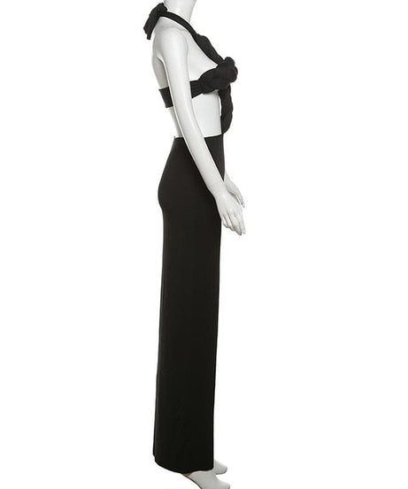 Iconic Seraphina Black Braided Halter Maxi Gown: Your Showstopping Statement for Fall & Holiday Galas