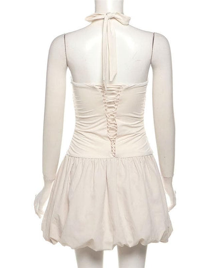 The 'It Girl' Barbie Pink Halter Mini Dress - Ruched & Ready for Fall Getaways & Parties