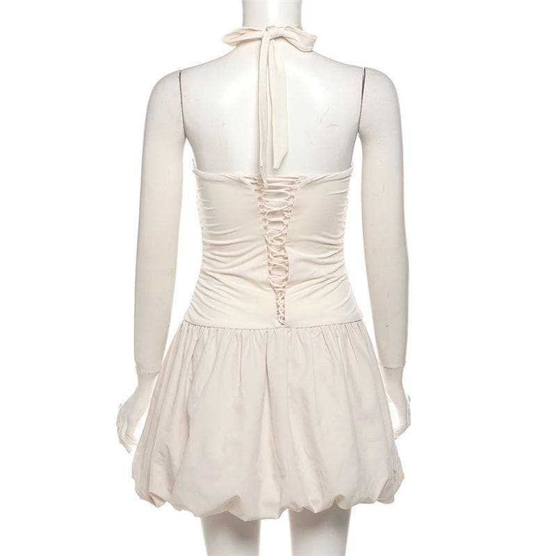 The 'It Girl' Barbie Pink Halter Mini Dress - Ruched & Ready for Fall Getaways & Parties