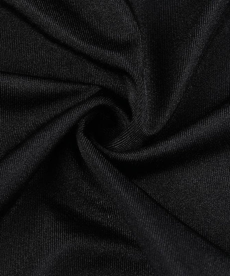 Effortless Fall Chic: Black One-Shoulder Ruched Bodysuit - Draped Mock Neck Style