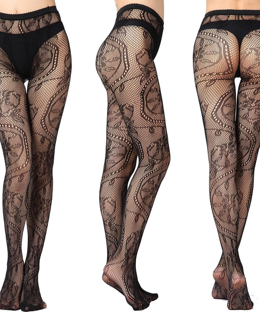 Fall & Holiday Glam: High-Waist Patterned & Fishnet Tights Collection - 12 Chic Styles