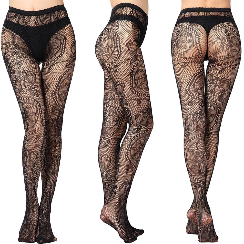 Fall & Holiday Glam: High-Waist Patterned & Fishnet Tights Collection - 12 Chic Styles