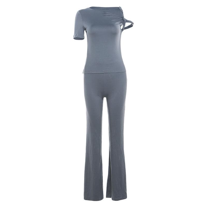 Women's Fall Chic Knot-Detail Lounge & Go Pant Set - Comfy & Stylish 2-Piece Outfit