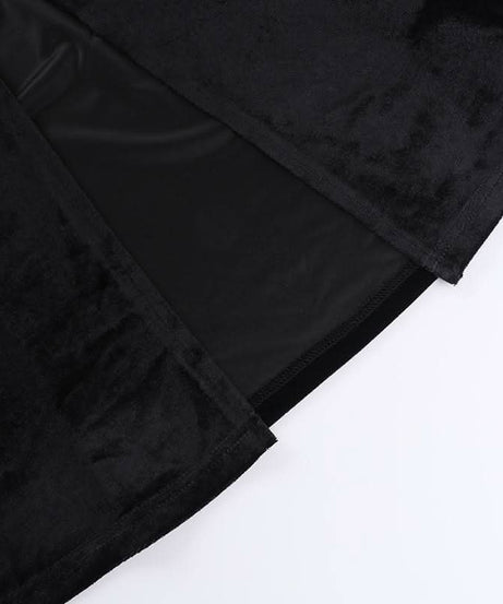 Midnight Velvet Maxi Dress with Star-Strap Neckline & High Slit - Fall & Holiday Party Glamour