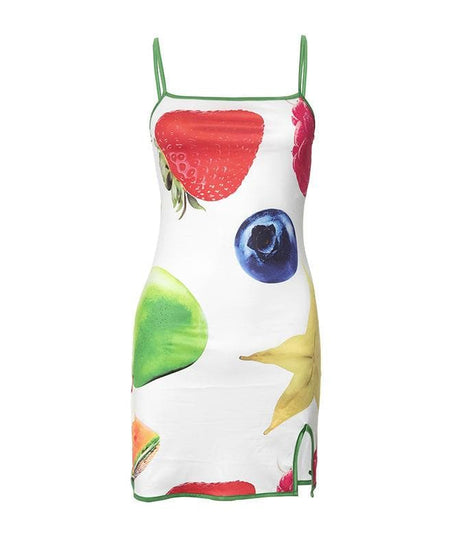 Y2K Fruit Pop Slip Mini Dress | Tropical Getaway & Resort Chic for American Women
