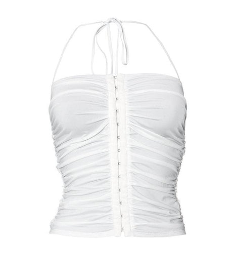 Glamorous Ruched Halter Crop Top – Your Chic Essential for Fall Parties & Nights Out