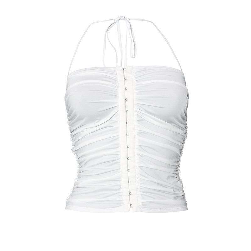 Glamorous Ruched Halter Crop Top – Your Chic Essential for Fall Parties & Nights Out