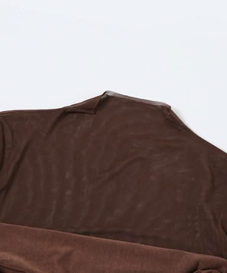 Bronze Siren: Sheer Mesh Ruched Mini Dress with Built-in Gloves - Fall & Holiday Party Ready