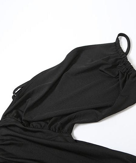 Elevated Elegance: One-Shoulder Ruched Cutout Midi Dress – Fall Party & Evening Wear