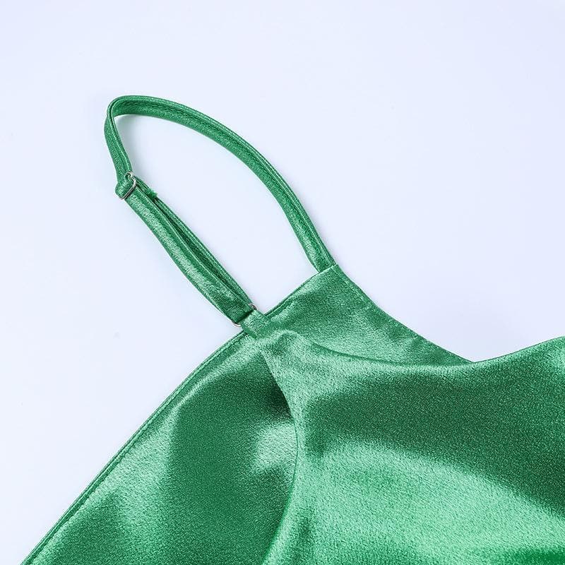 Emerald Green Satin Cowl Neck Ruched Midi Dress - Your Flattering Fall & Holiday Go-To