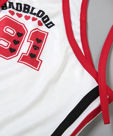 Edgy "BADBLOOD 91" One-Shoulder Graphic Top - Y2K Streetwear Chic for Fall