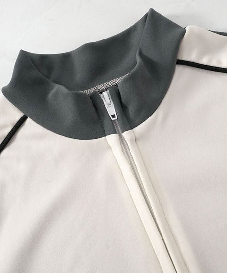 Chic Fall Athleisure Set: Women's Full-Zip Crop Jacket & Drawstring Shorts - Cozy Autumn Comfort