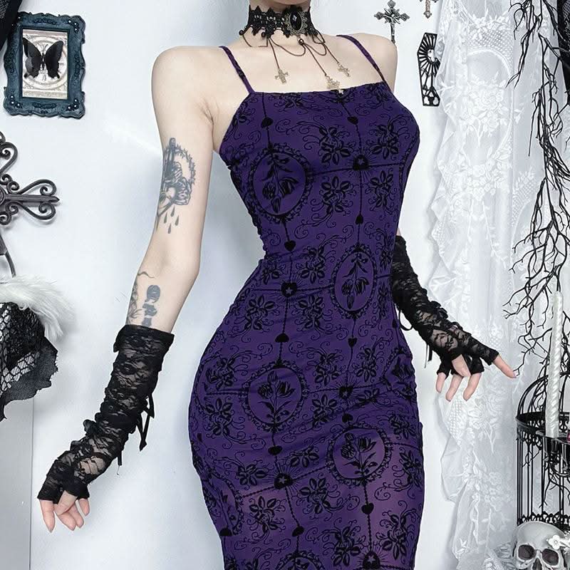 Bewitching Purple Gothic Mesh Maxi Dress - Slay Halloween & Fall with this Mermaid Statement Gown