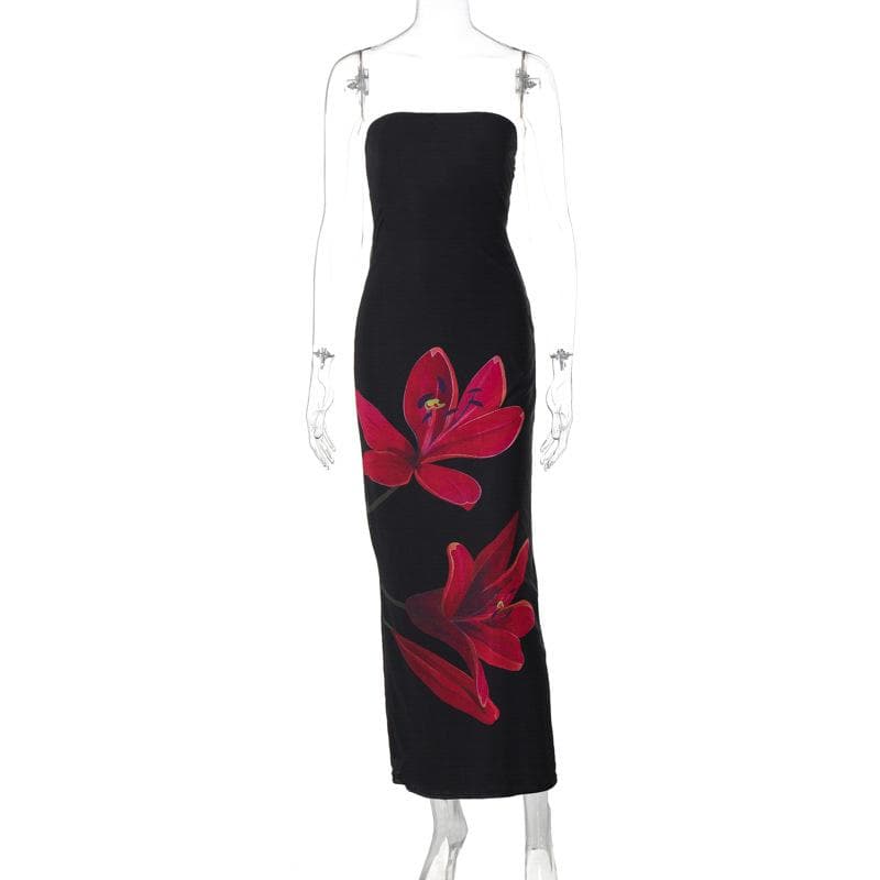 Autumn Bloom Halter Maxi Dress | Draped Cowl Neck & Backless for Elegant Fall Events & Resort Getaways