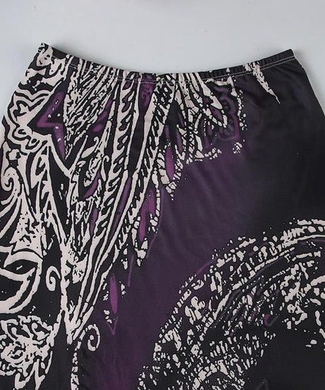 Fall Whisper High-Rise Maxi Skirt - Elegant Abstract Paisley Print