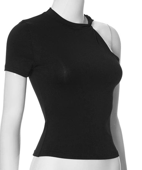 Chic Asymmetrical One-Shoulder Knit Top - Modern White Style for Fall