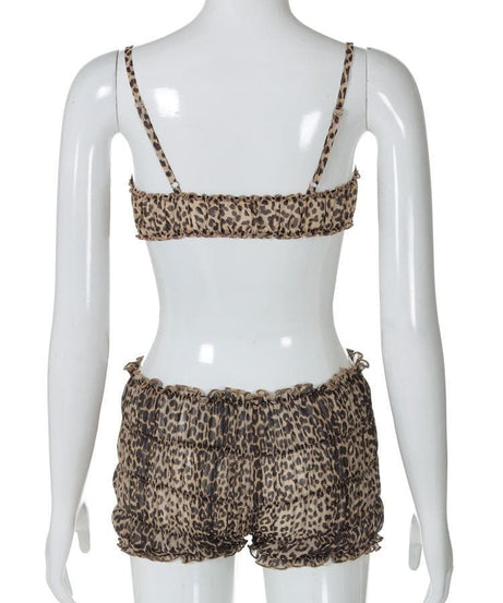 Wild Instincts Leopard Print Cami & Ruffle Shorts Set - Fall Getaway & Luxe Loungewear