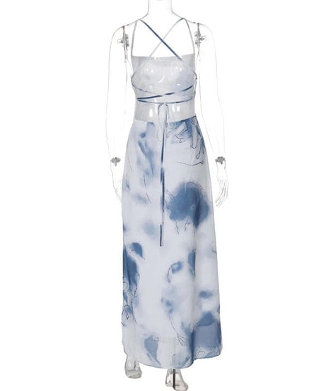 Golden Hour Maxi Dress | Effortless Cross-Back & High Slit for Fall